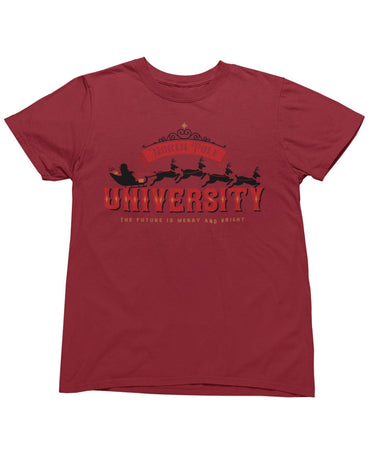 North Pole University Christmas Unisex Mens Graphic T-Shirt 8Ball